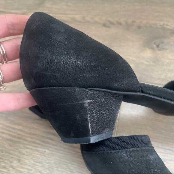 Eileen Fisher Hilly Wedge Suede D'orsay Pump Size 8 US Black - Picture 5 of 6